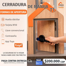 Cargar imagen en el visor de la galería, T1 - Cerradura Inteligente Tipo Manija