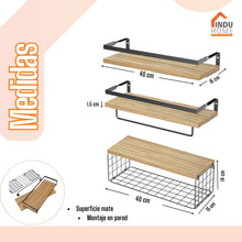 Cargar imagen en el visor de la galería, Set Baño Con Estante En Madera - REF SET2