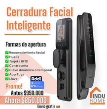 Load image into Gallery viewer, T5 - Cerradura inteligente con reconocimiento facial