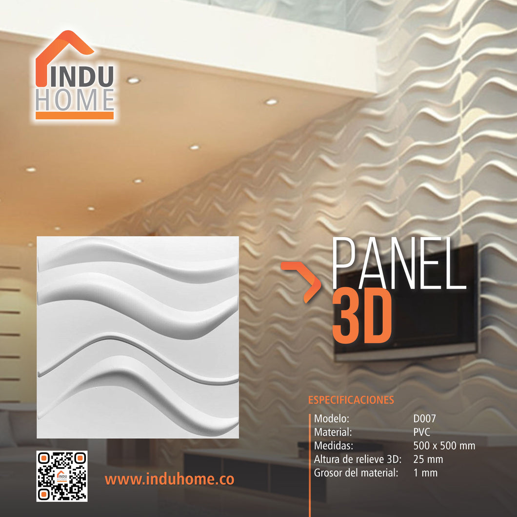 Panel Decorativo 3d En Pvc Uso Interior Y Exterior 50x50cm Ref D007