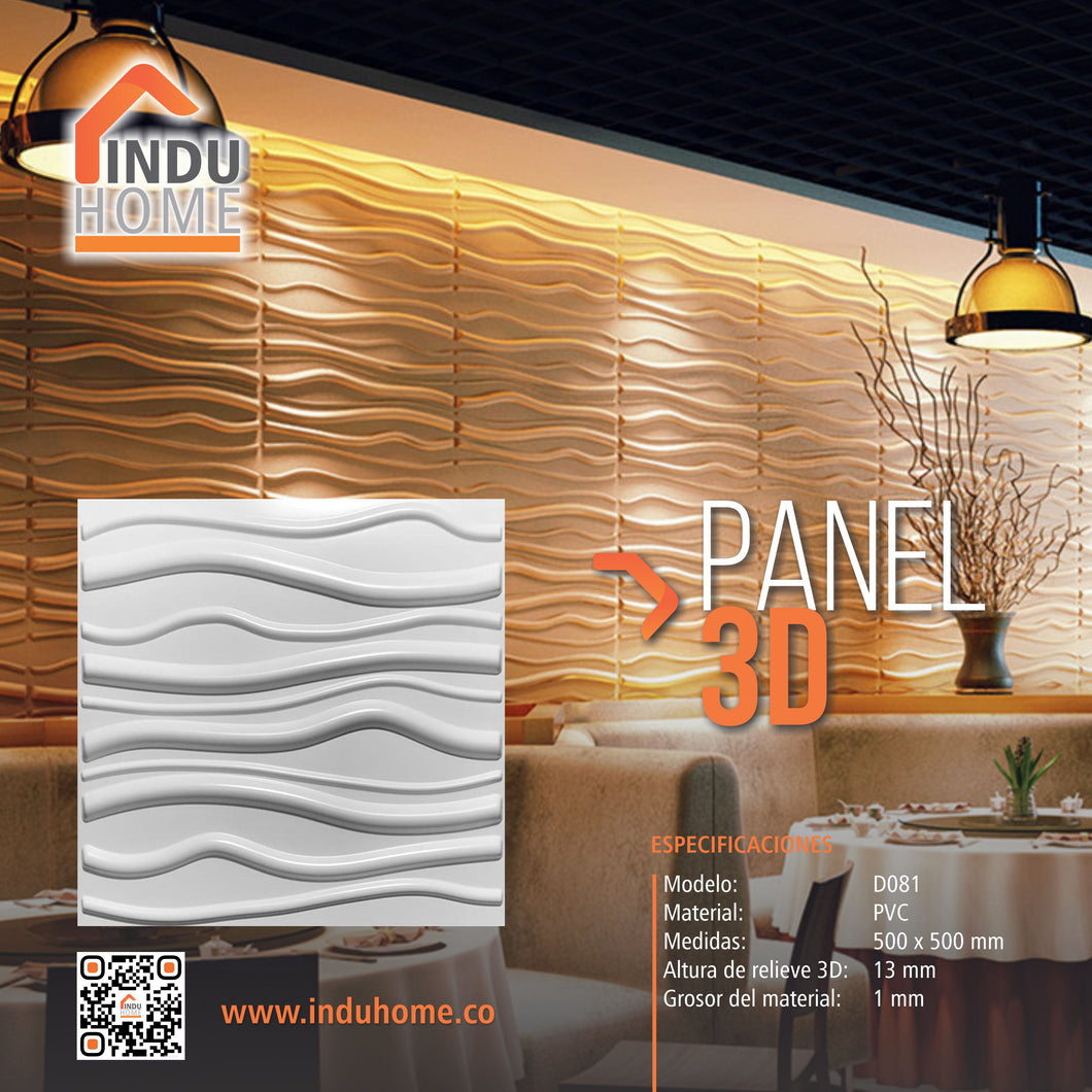 Panel Decorativo 3d En Pvc Uso Interior Y Exterior 50x50cm Ref D081