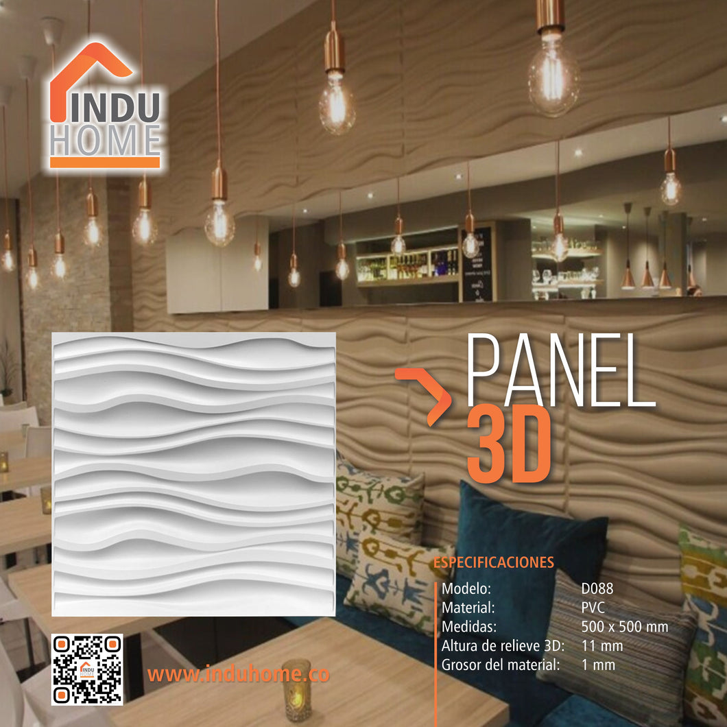 Panel Decorativo 3d En Pvc Uso Interior Y Exterior 50x50cm Ref D088